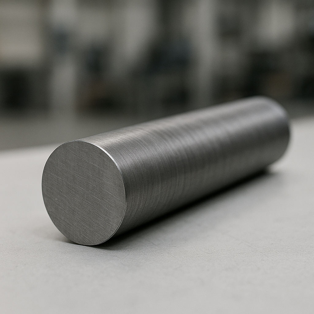 Barra redonda de aço com indicação de diâmetro para cálculo de peso