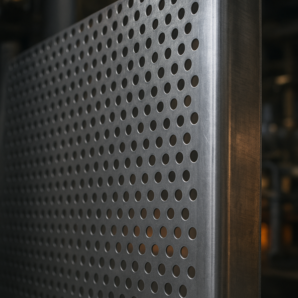 Tela furada de aço com padrão de perfuração uniforme