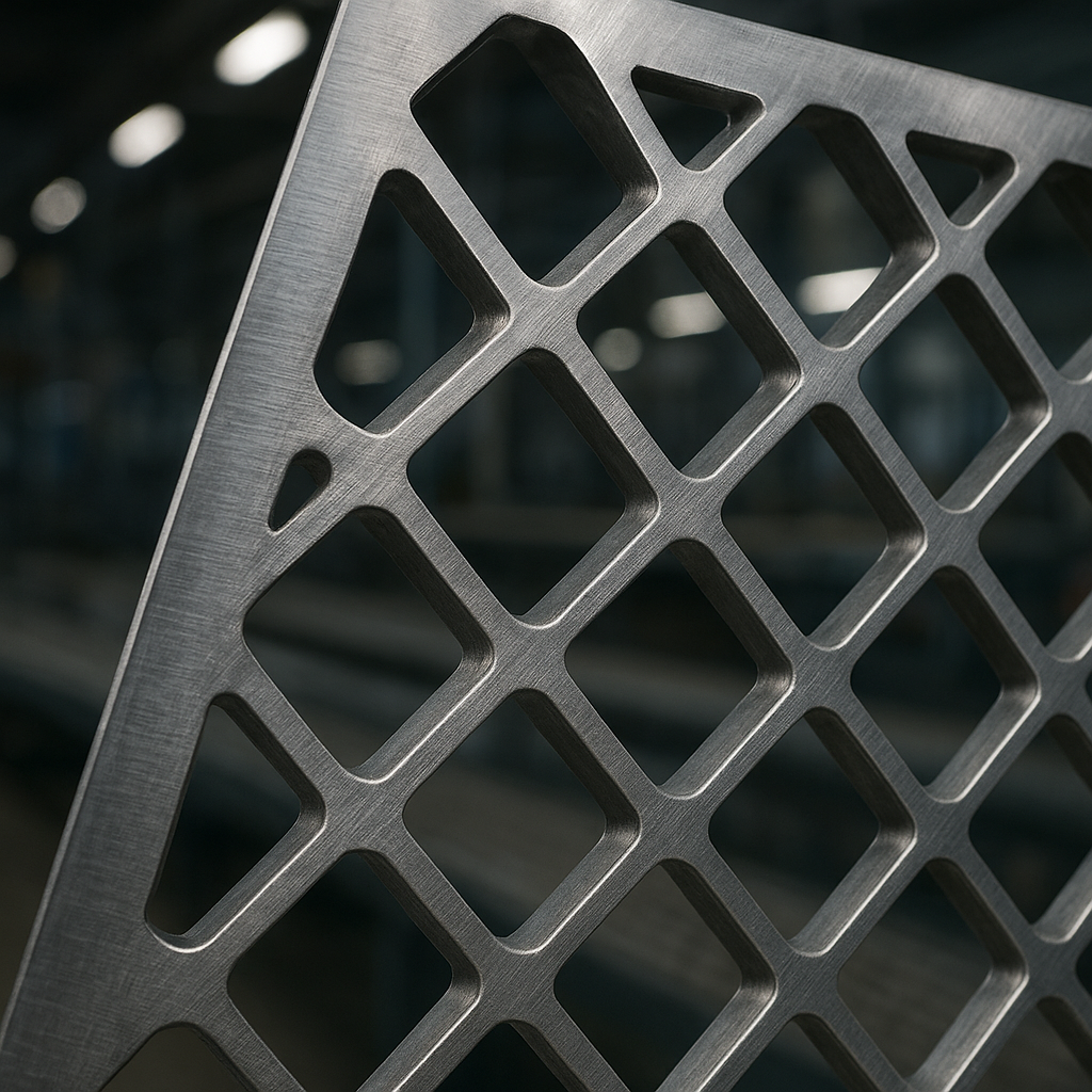 Estrutura técnica da chapa expandida com dimensões especificadas