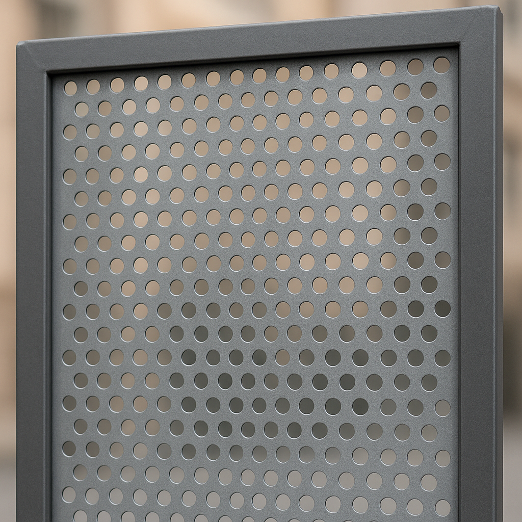 Chapa perfurada para portão com furos uniformes