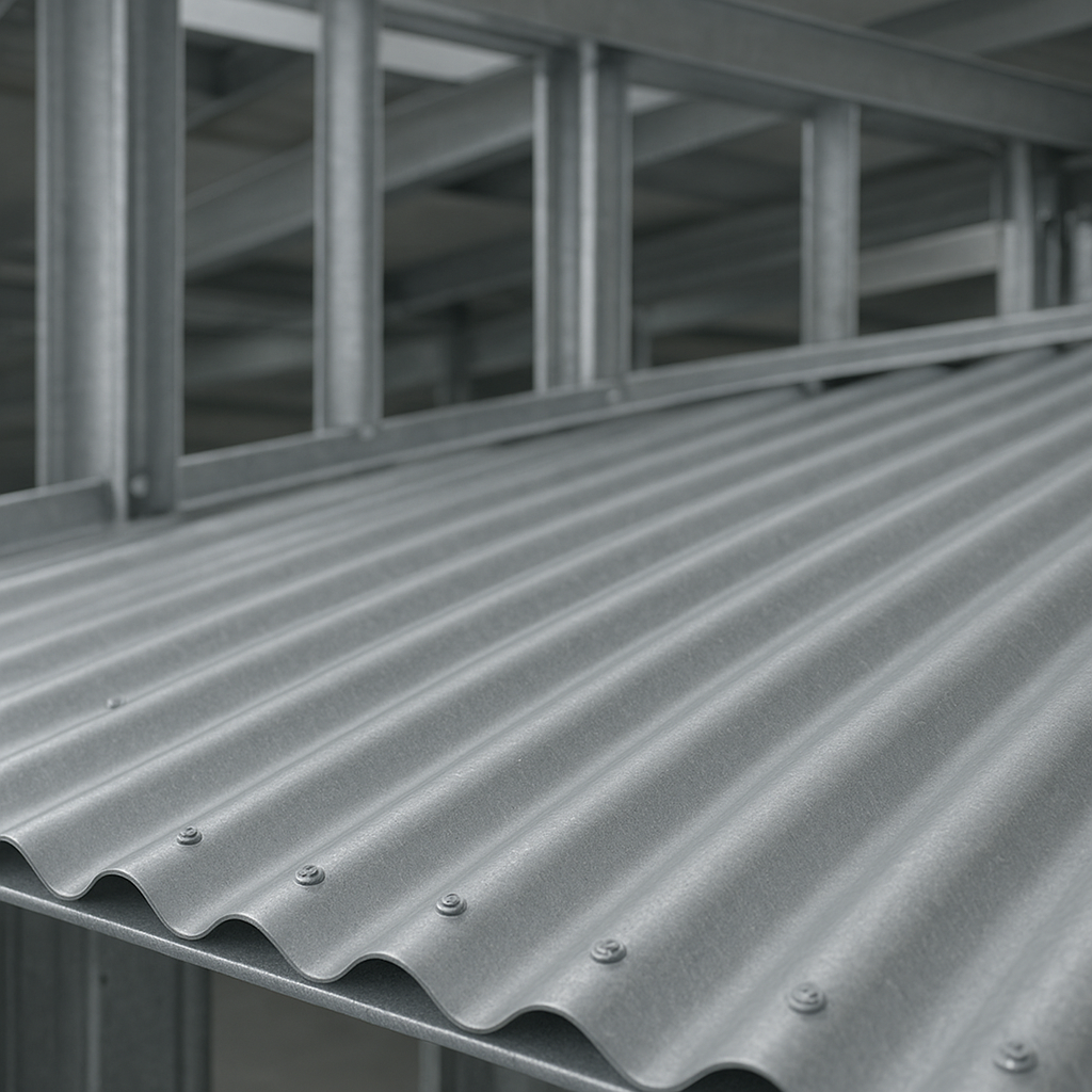 Cobertura de aço galvanizado instalada em área externa