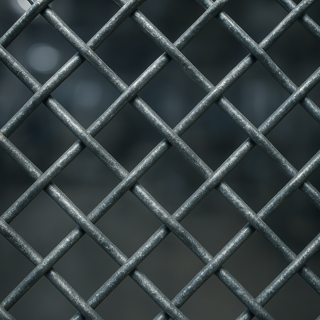 Tela de proteção galvanizada com detalhe do acabamento em zinco